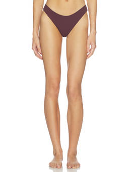 Juillet - Lea Women's Recycled Nylon Mid Waist Bikini Bottom Amarone