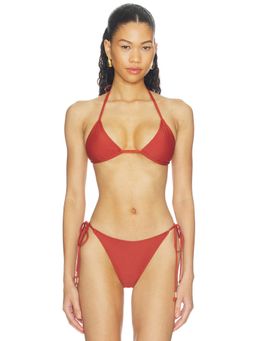 Juillet - Hollis Women's Halter Tie-Up Unpadded Bikini Top Burnt Orange