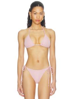 Juillet - Hollis Women's Halter Neck Tie-Up Bikini Top Pink