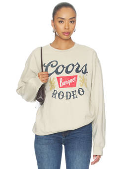 Junk Food - Coors Banquet Rodeo Women's Graphic Fleece Sweatshirt Sand