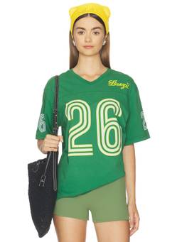 Junk Food - Brazil 26 Women's Graphic Print V-Neck T-Shirt Green