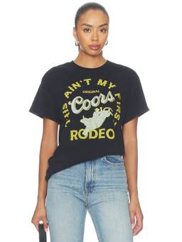 Junk Food - Coors Rodeo Women's Graphic Print Crew Neck T-Shirt Black