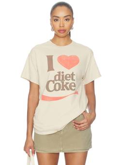 Junk Food - I Heart Diet Coke Women's Graphic Print Crew Neck T-Shirt Sand