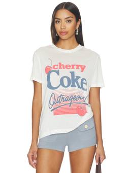 Junk Food - Cherry Coke Women's Graphic Print Crew Neck T-Shirt Vintage White
