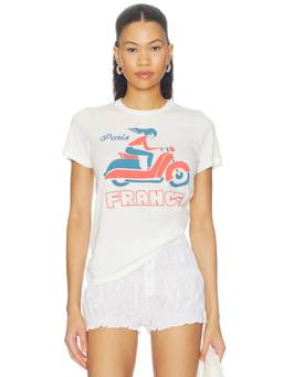 Junk Food - Paris France Women's Graphic Print Crew Neck T-Shirt White