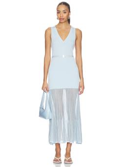 Karina Grimaldi - Orla Knit Women's Sleeveless V-Neck Maxi Dress Blue