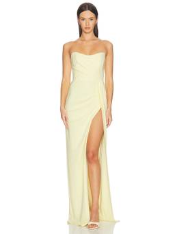 Katie May - Pamela Women's Strapless Boned Bodice Maxi Gown Yellow