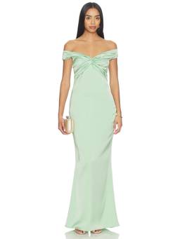 Katie May - Liu Women's Off-Shoulder Twist Detail Maxi Dress Green