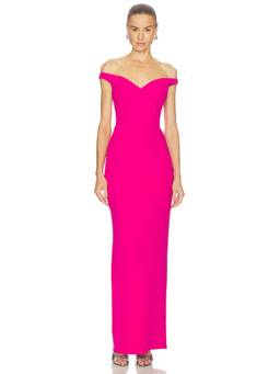 Katie May - Reverie Women's Off-Shoulder Boned Bodice Maxi Gown Pink