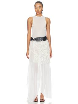 KETTEL ATELIER - Flowy Women's Sleeveless Tie-Up Neck Maxi Dress White