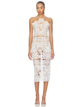 KETTEL ATELIER - Anna Lace Women's Halter Neck Midi Dress White