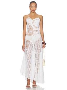 KETTEL ATELIER - Dalia Women's Sleeveless Crochet Maxi Dress White