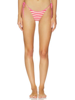 Kapri - Pippa Women's Self-Tie Striped Bikini Bottom Red