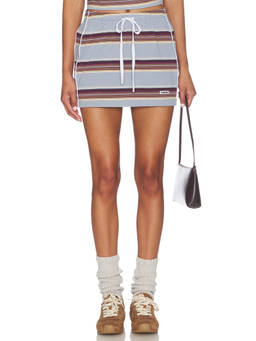 Ksubi - Origin Track Women's Striped Drawstring Mini Skirt Multi-Color