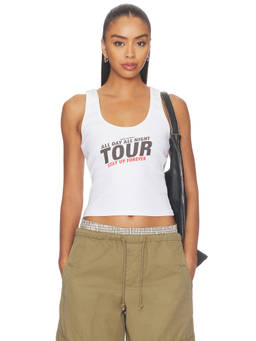 Ksubi - Pseudo Women's Graphic Ribbed Racer Back Tank Top White