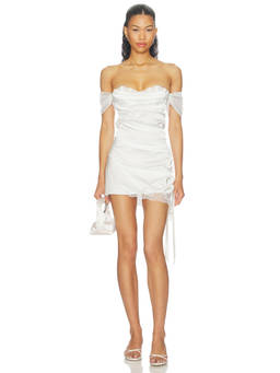 KAT THE LABEL - Marilyn Women's Lace Trim Satin Slip Dress Ivory