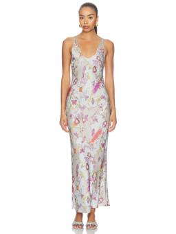L'AGENCE - Akiya Women's Printed Satin Maxi Tank Dress Multi-Color