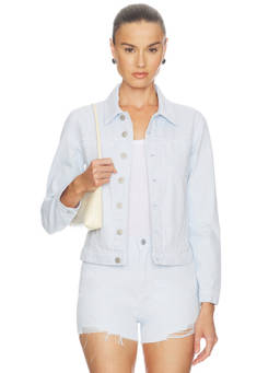 L'AGENCE - Celine Slim Femme Women's Buttoned Denim Jacket Pale Mist Blue