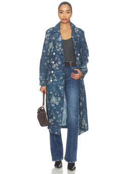 L'AGENCE - Bradley Women's Belted Double Breasted Trench Navy Blue