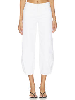 L'AGENCE - Krista Women's Mid-Waist Stretch Tapered Trousers White