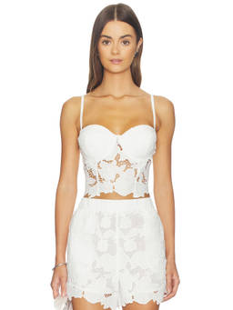 L'AGENCE - Sonya Women's Lace Underwire Corset Top Ivory