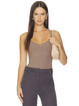 L'AGENCE - Wrenna Women's Ribbed Racerback Bodysuit Cardamom