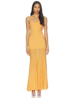 Line & Dot - REVOLVE Arlo Women's Strapless Ribbed Maxi Dress Apricot