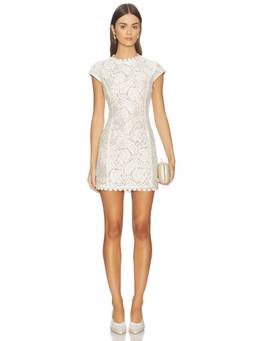 Line & Dot - Giselle Women's Lace Cap Sleeve Mini Dress Ivory