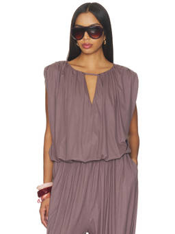 Line & Dot - Diane Knit Women's Keyhole Neck Sleeveless Top Mauve