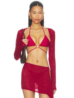 lovewave - Kimchi Women's Ribbed Knit Pull-On Shrug Top Wine