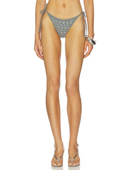 lovewave - Cinque Women's Embellished Tie-Up Bikini Bottoms Grey