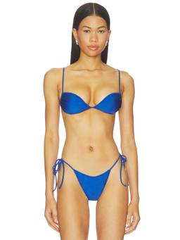 lovewave - Lychee Women's Unpadded Adjustable Strap Bikini Top Blue