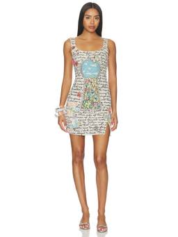 La Fuori - Enchanted Garden Women's Sequined Scoop Neck Mini Dress Multi-Color