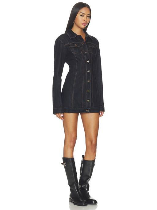 Buy LIONESS Rider Denim Women's Button-Front Shirt Mini Dress Indigo (L) Online