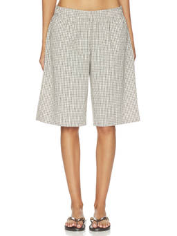 LIONESS - Sevigney Women's Pull-On Drawstring Long Shorts Cream