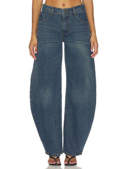 LIONESS - Horseshoe Women's Wide Leg Jeans Washed Indigo
