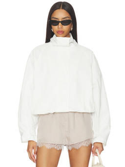 LIONESS - Shoreline Women's Zippered Drawcord Windcheater Jacket Porcelain