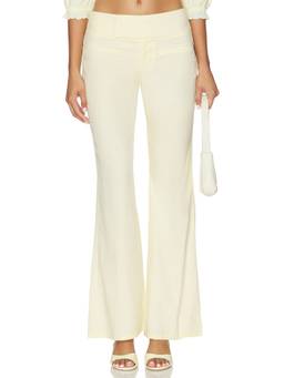 LIONESS - Totti Women's High-Waist Wide-Leg Palazzo Pants Yellow