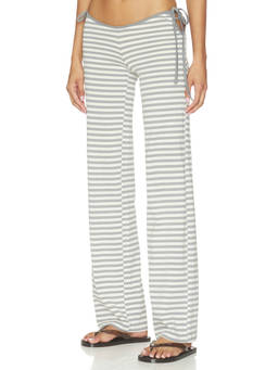 LIONESS - Bloom Tie Women's Side Tie Pull-On Jersey Pajamas Grey