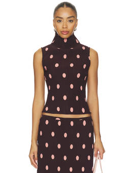 LIONESS - x REVOLVE Women's Sleeveless High Neck Crop Top Burgundy