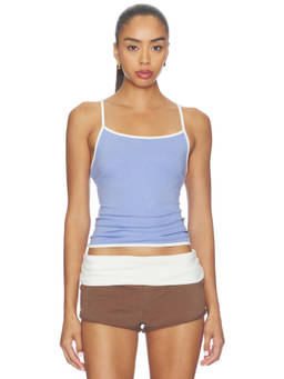 LIONESS - Layover Women's Sleeveless Tapered Waist Tank Top Blue