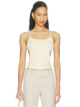 LIONESS - True North Women's Sleeveless Side Cut-Out Tank Top Beige