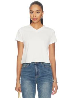 LIONESS - North Light Women's V-Neck Lightweight Cotton Tee White
