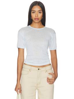 LIONESS - London Town Women's Sheer Crew Neck T-Shirt Baby Blue
