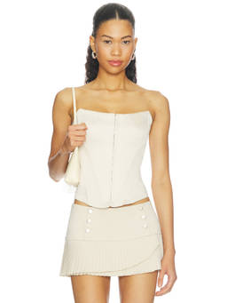 LIONESS - Legacy Women's Boned Satin Corset Top Cream