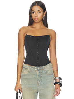 LIONESS - Legacy Women's Boned Satin Corset Black