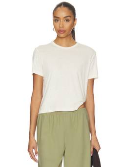 La Ligne - Women's Solid Crew Neck Short Sleeve T-Shirt Cream