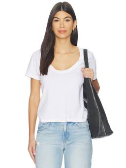 La Ligne - Scoop Short Sleeve Women's Scoop Neck T-Shirt White