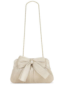 Loeffler Randall - Pleated Bow Metallic Clutch Metallic