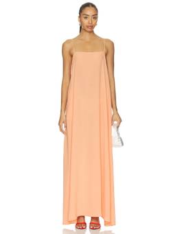 LESET - Ari Women's Sleeveless Shoulder Straps Maxi Dress Peach